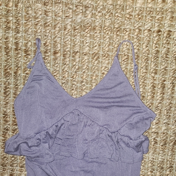 Purple Maxi Dress with Ruffled Sheath Style - Picture 4 of 6